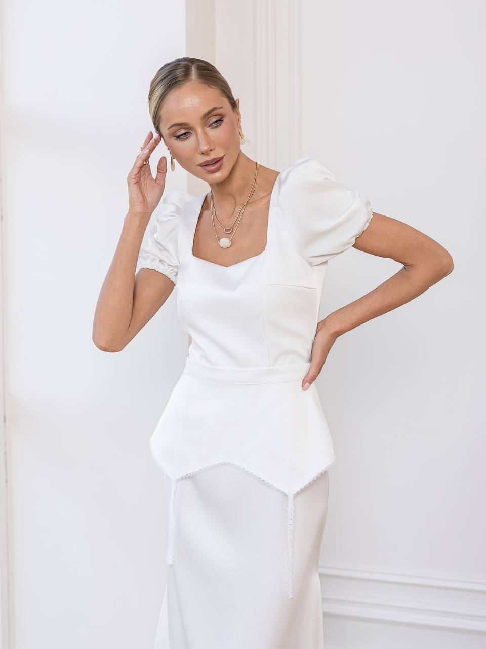 Rosalie Basque Midi Dress