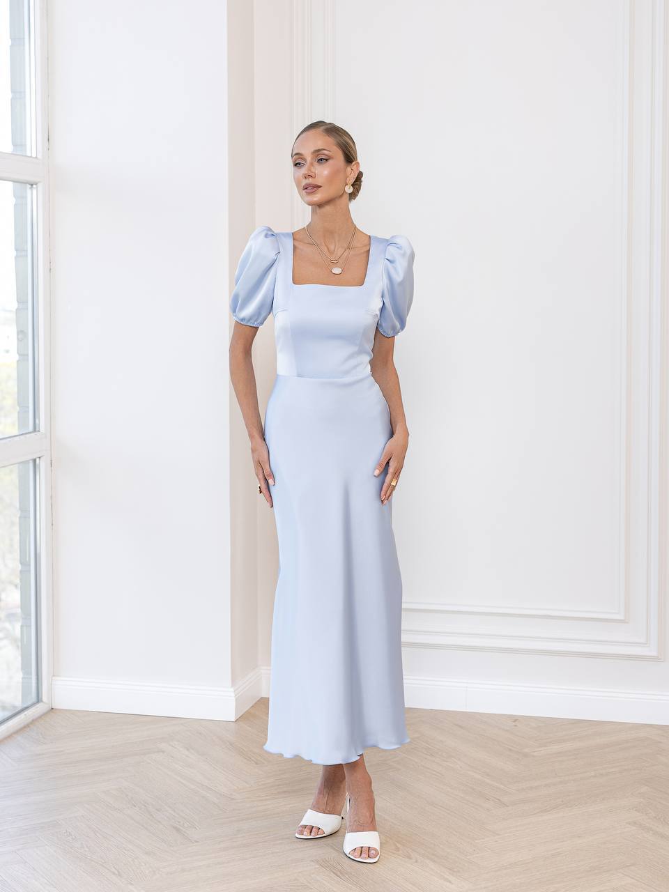 Rosalie Basque Midi Dress