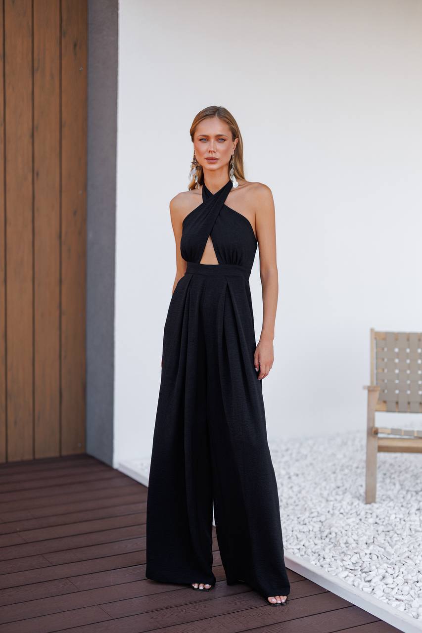 Halter Neck Wide-Leg Jumpsuit