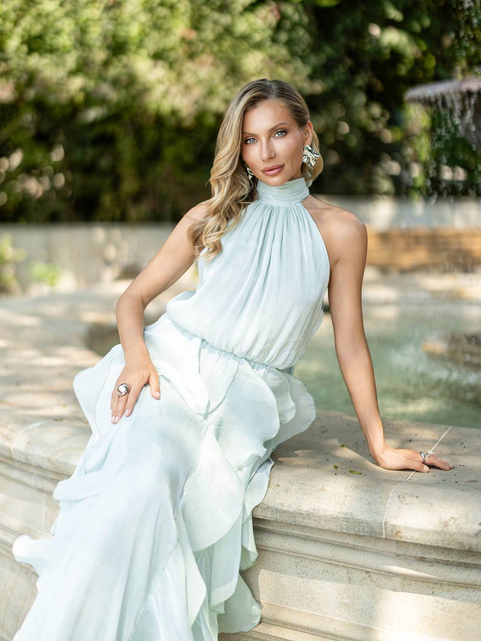 Elysia Ruffle Organza Maxi Dress