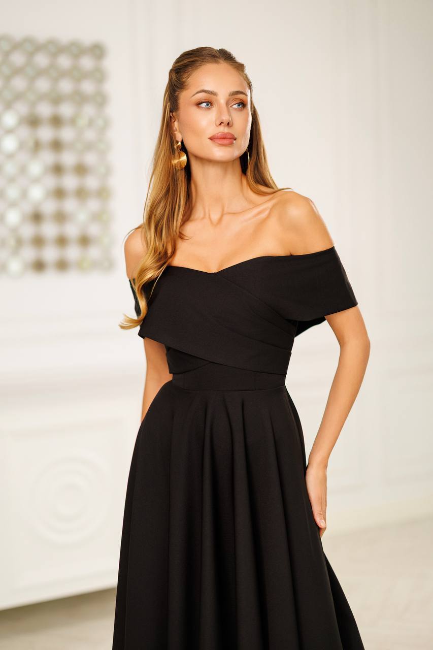 Elara Off-Shoulder Midi Dress