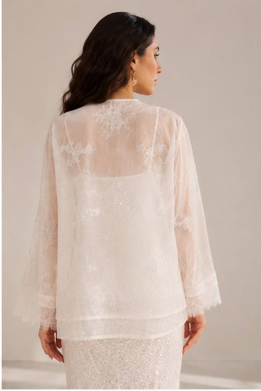 Camellia Lace Kimono Milk