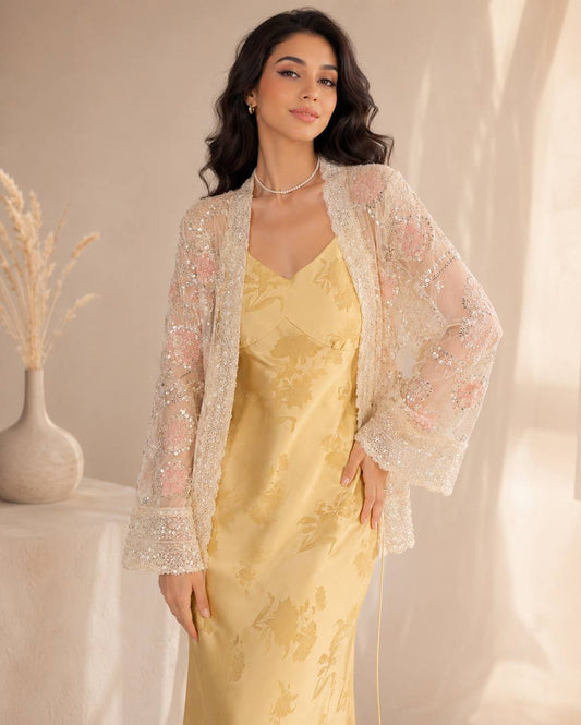 Liora Jacquard Satin Maxi Dress
