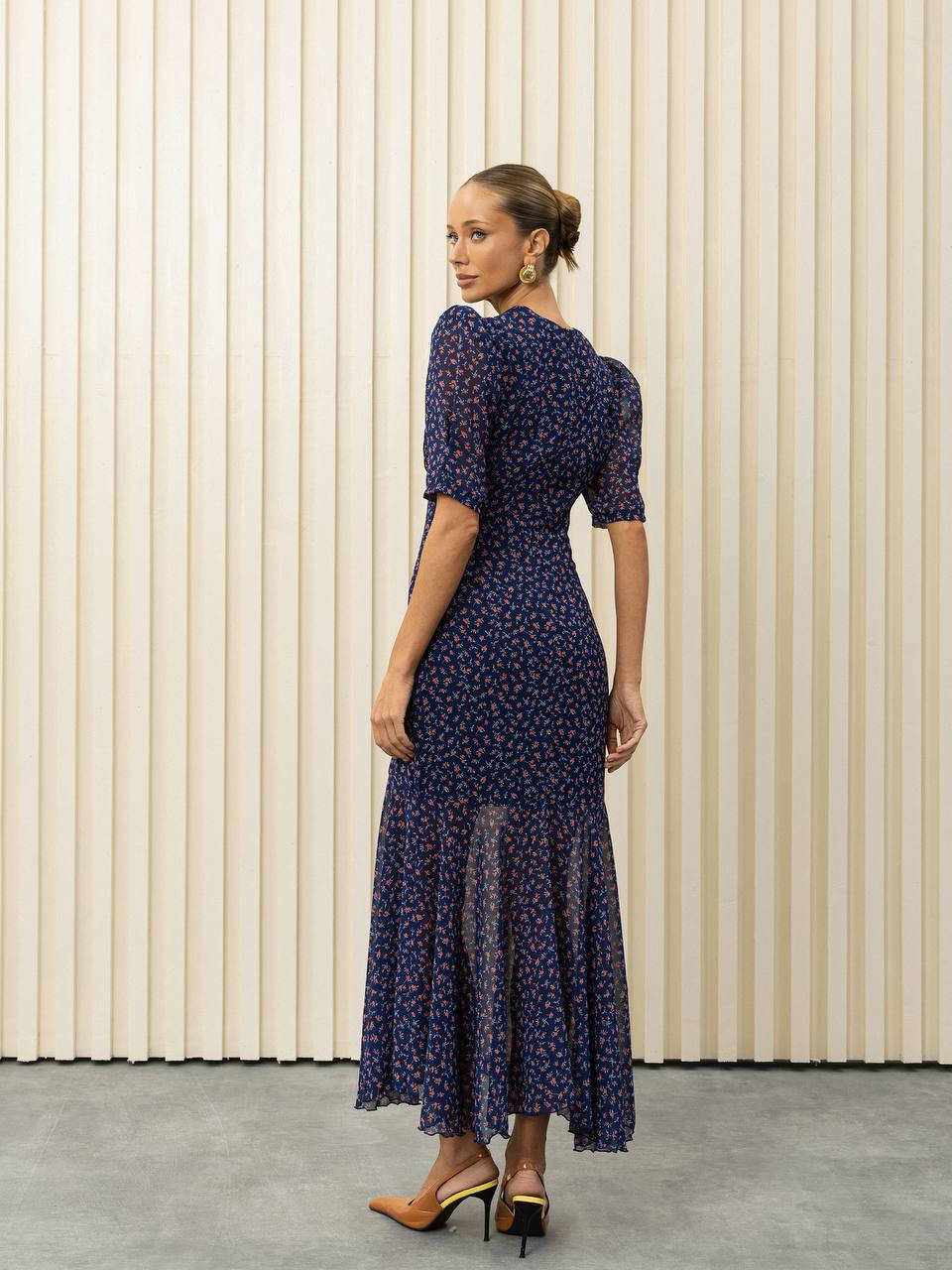 Amélie Floral Chiffon Midi Dress