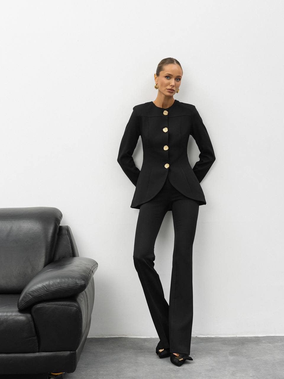 Aurelia Gold Button Tailored Suit