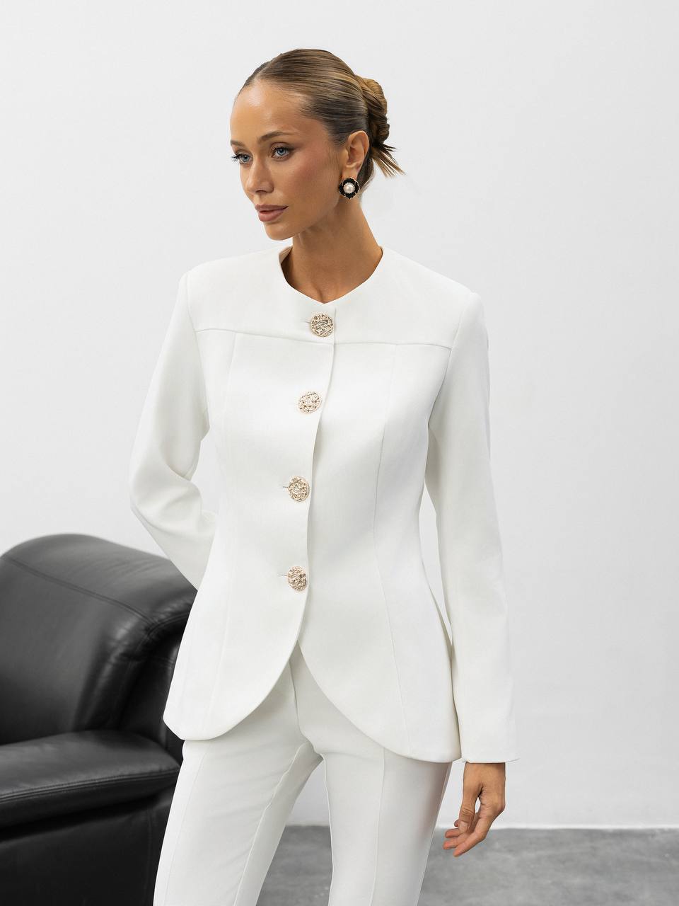 Aurelia Gold Button Tailored Suit