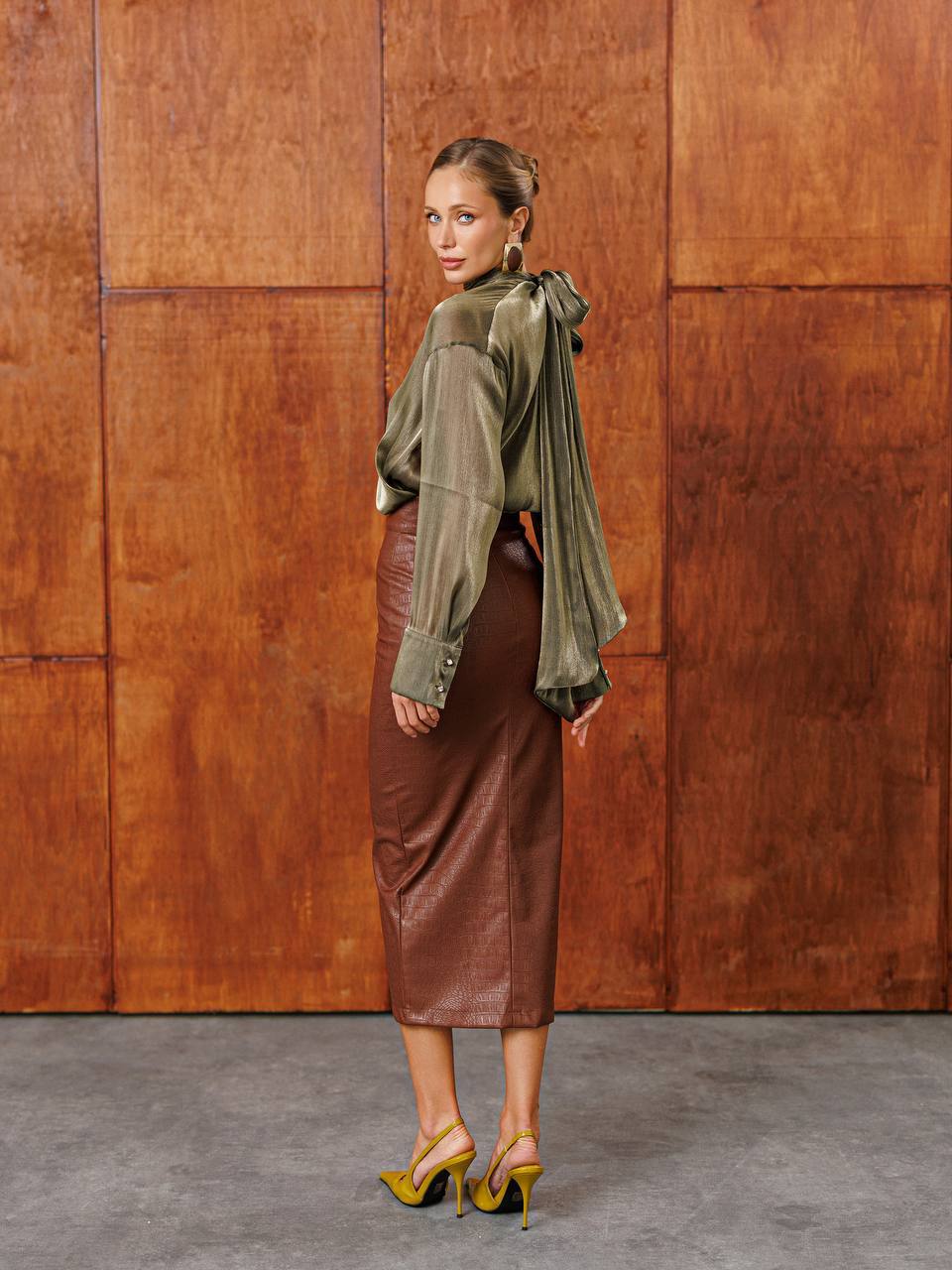 Sienna Python-Effect Midi Skirt