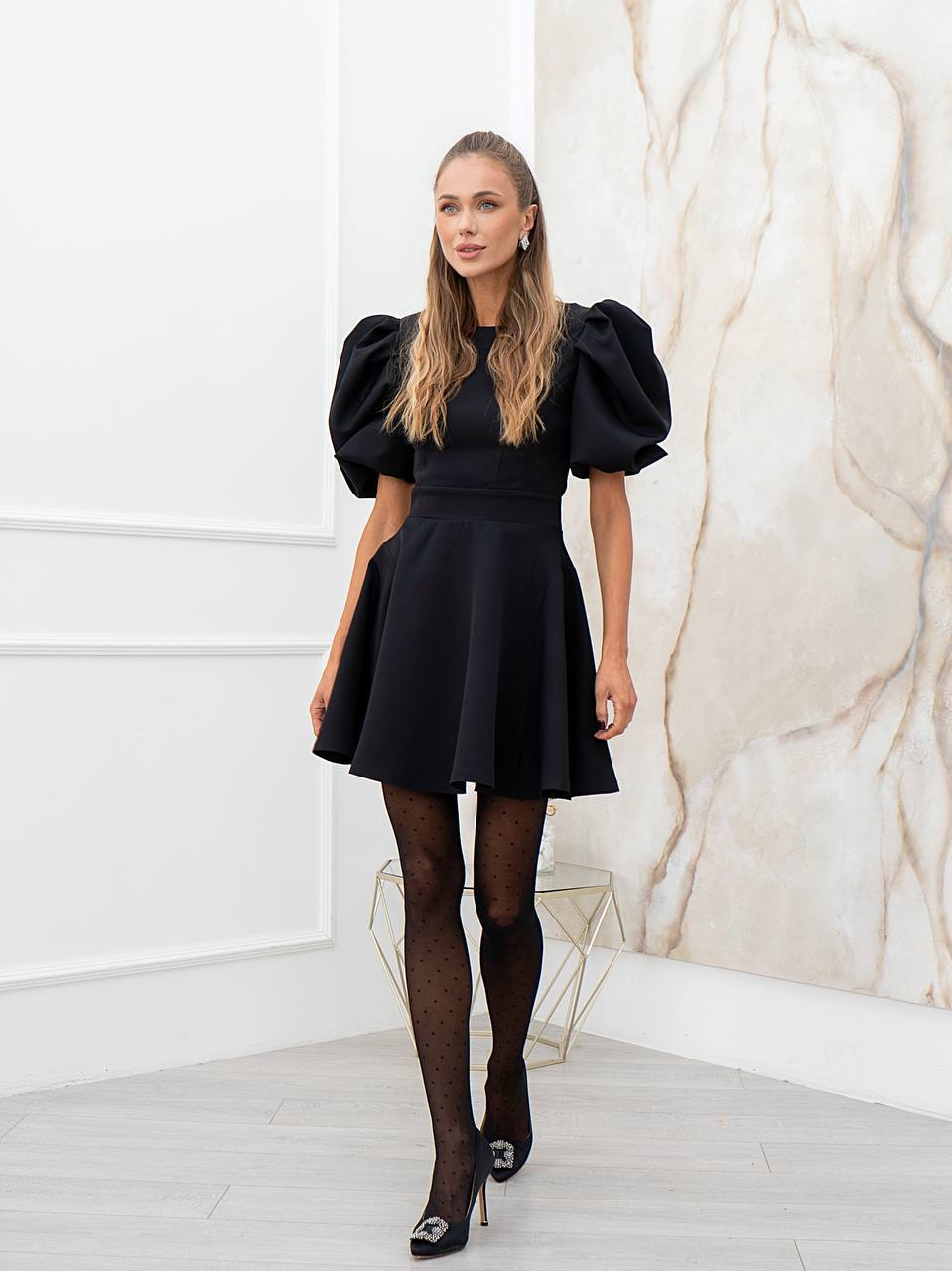 Élodie Puff Sleeve Mini Dress