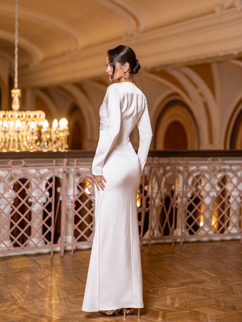Aurélie Twist Satin Maxi Dress