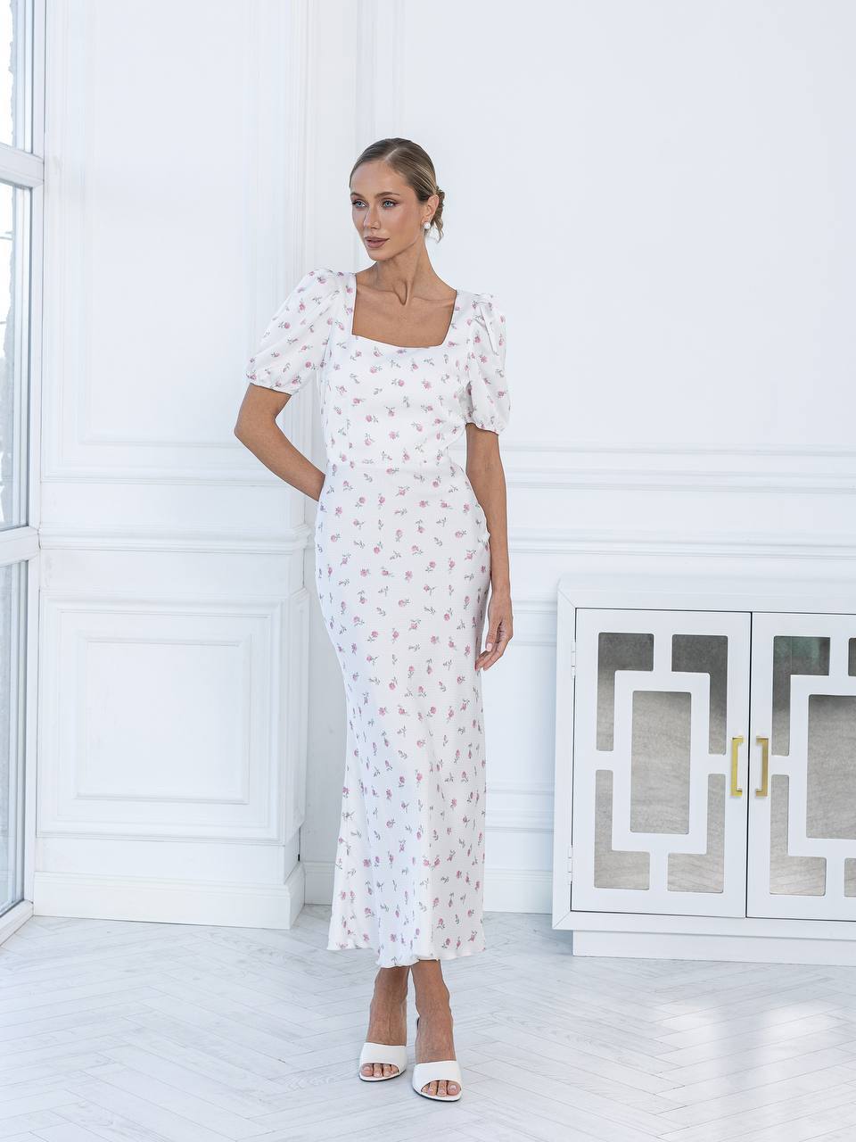 Rosalie Basque Midi Dress
