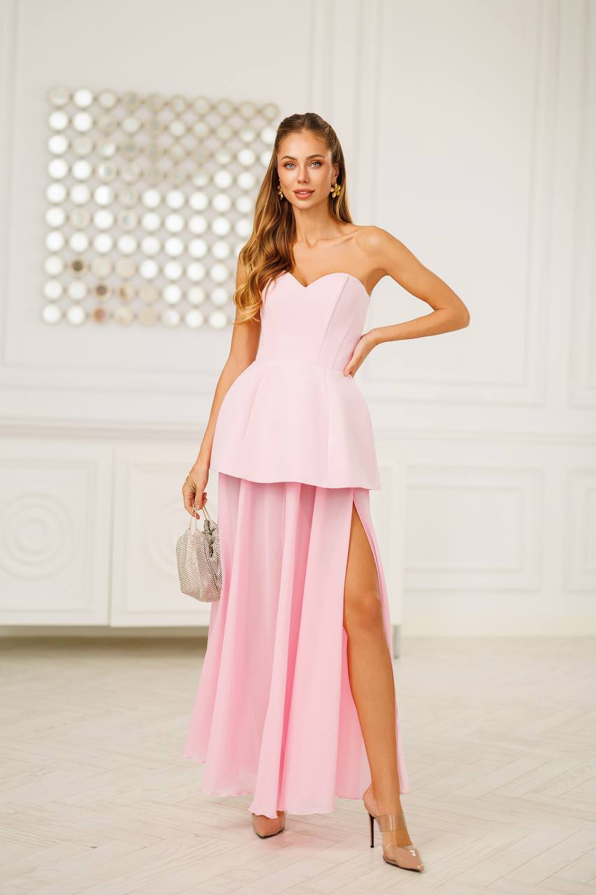 Peplum Chiffon Maxi Dress Set