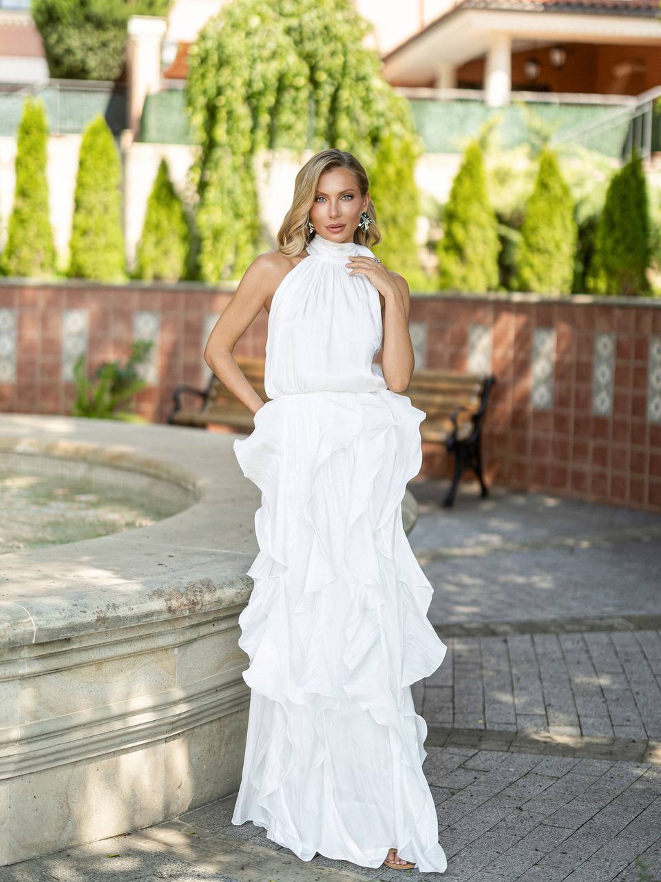 Elysia Ruffle Organza Maxi Dress
