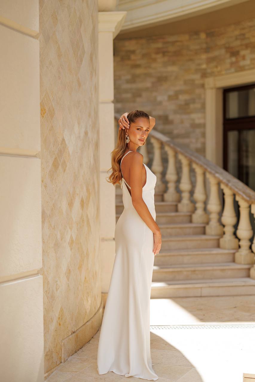 Anna Royal Satin Maxi Dress