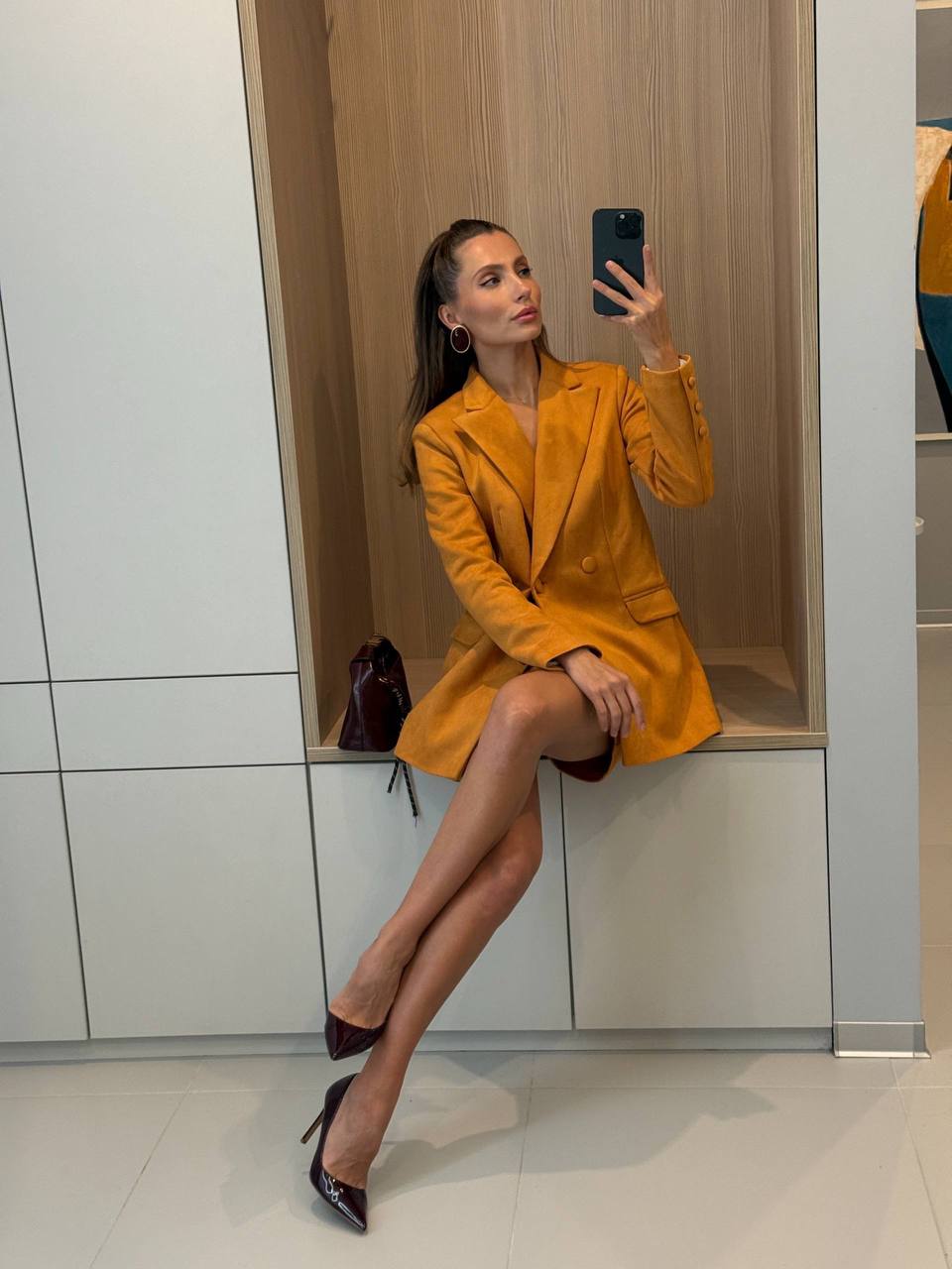 Aurelia Suede Blazer & Mini Skirt Set