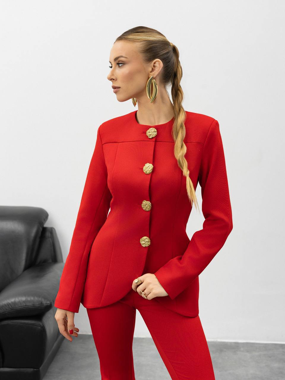 Aurelia Gold Button Tailored Suit