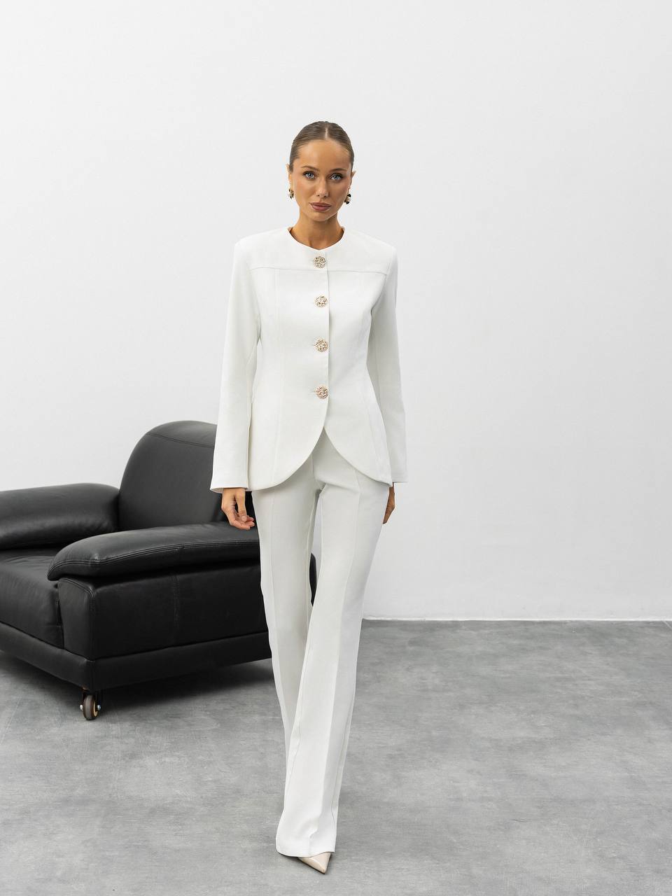 Aurelia Gold Button Tailored Suit