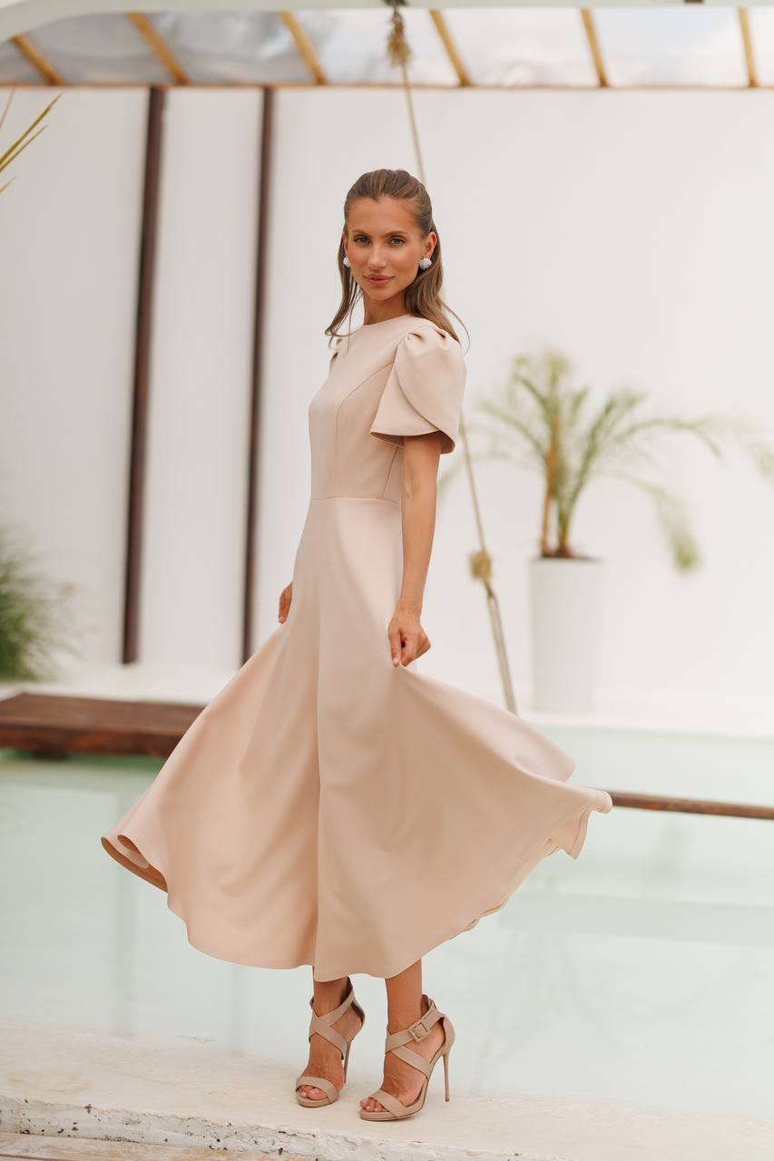 Cristina Tulip Sleeve Midi Dress
