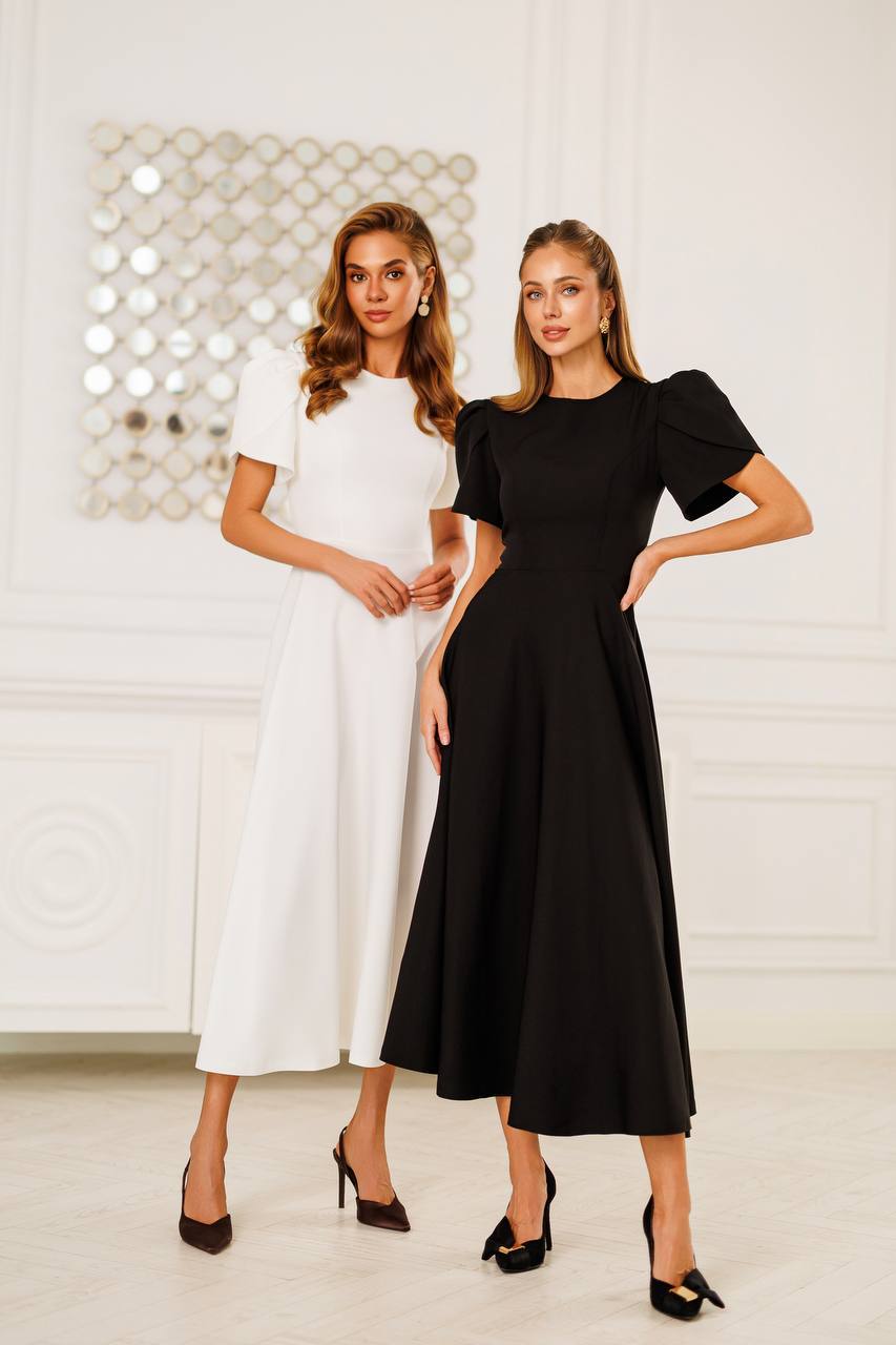 Cristina Tulip Sleeve Midi Dress