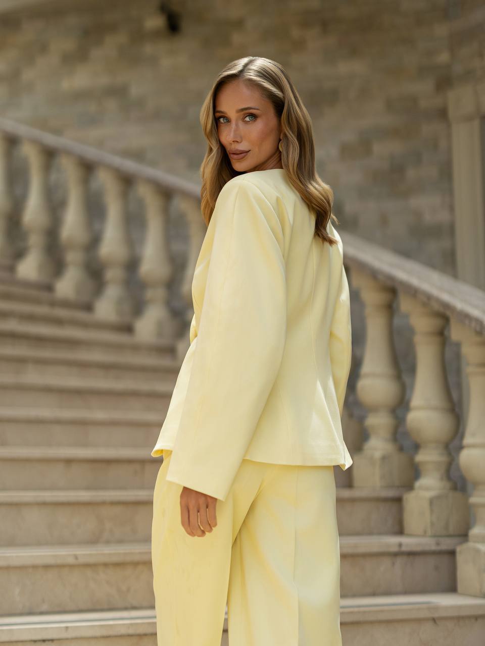 Carol Tailored Crepe Suit Set