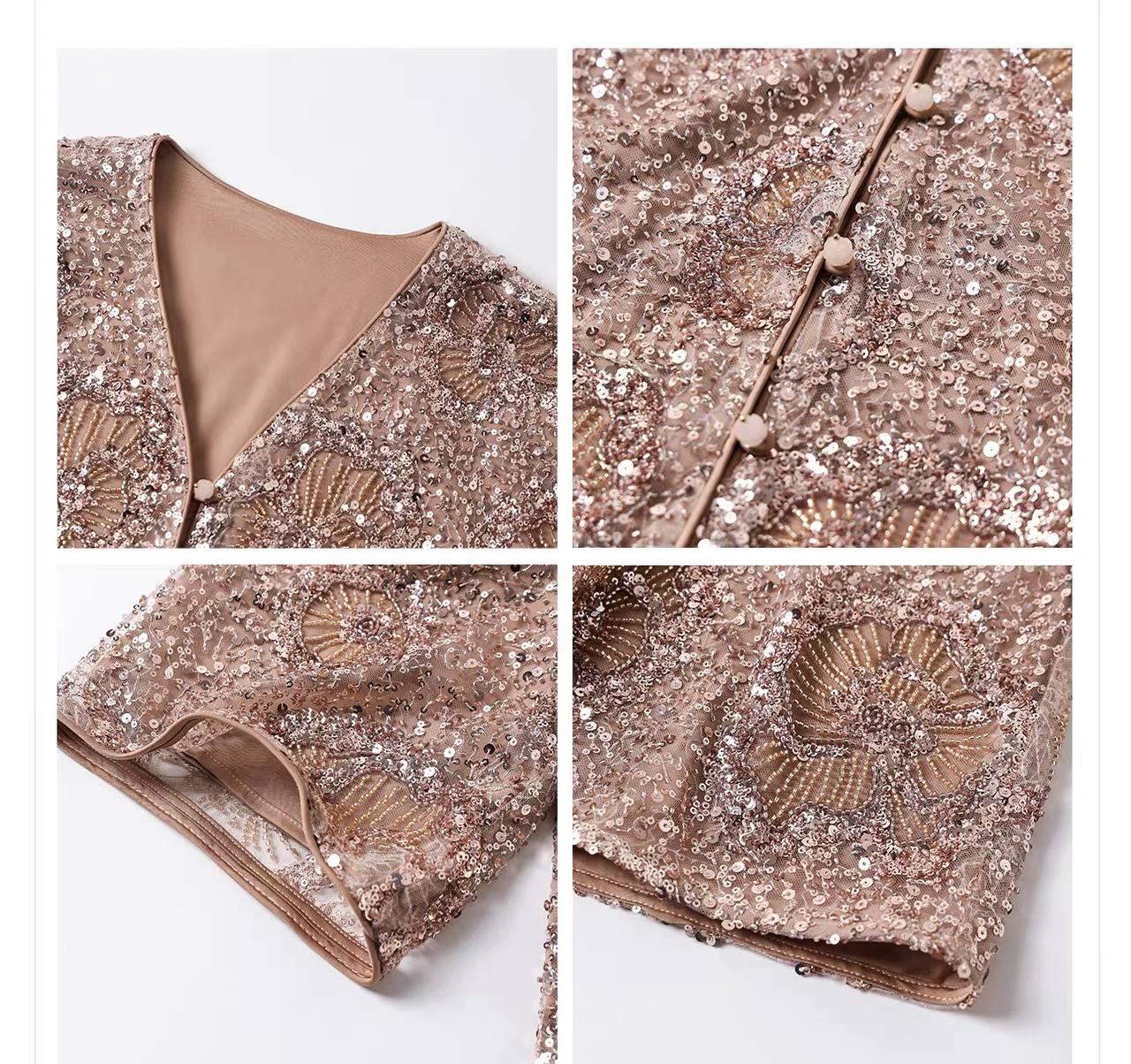 Aurelia Sequin Kimono & Skirt Set
