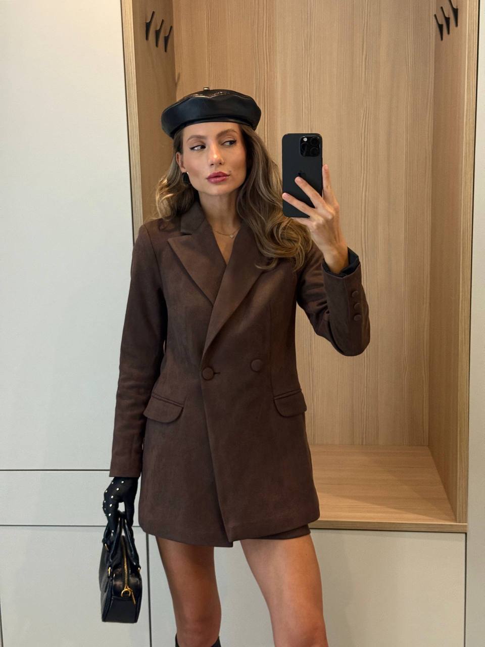 Aurelia Suede Blazer & Mini Skirt Set