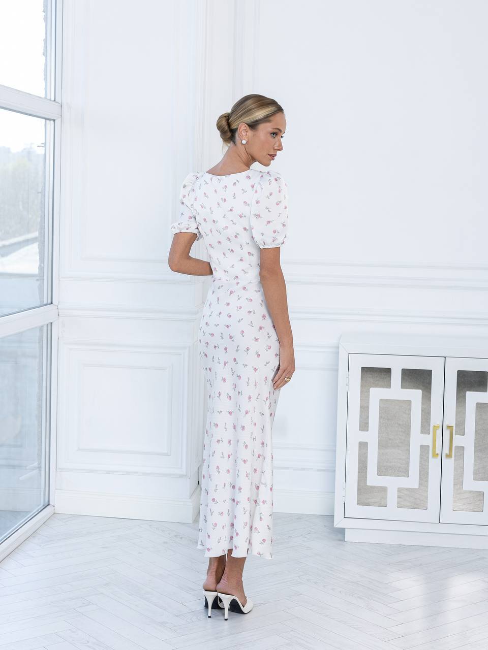 Rosalie Basque Midi Dress