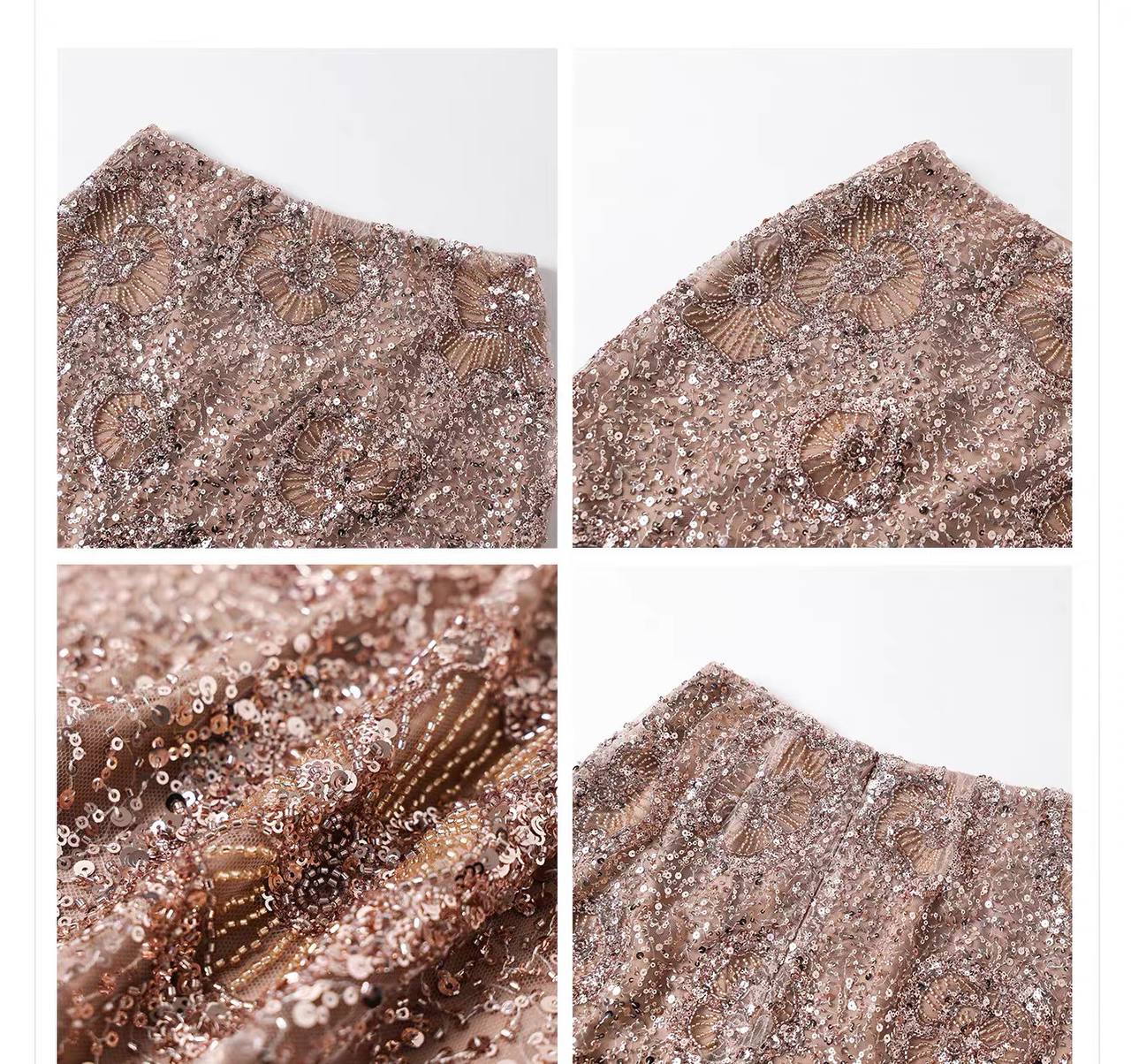 Aurelia Sequin Kimono & Skirt Set
