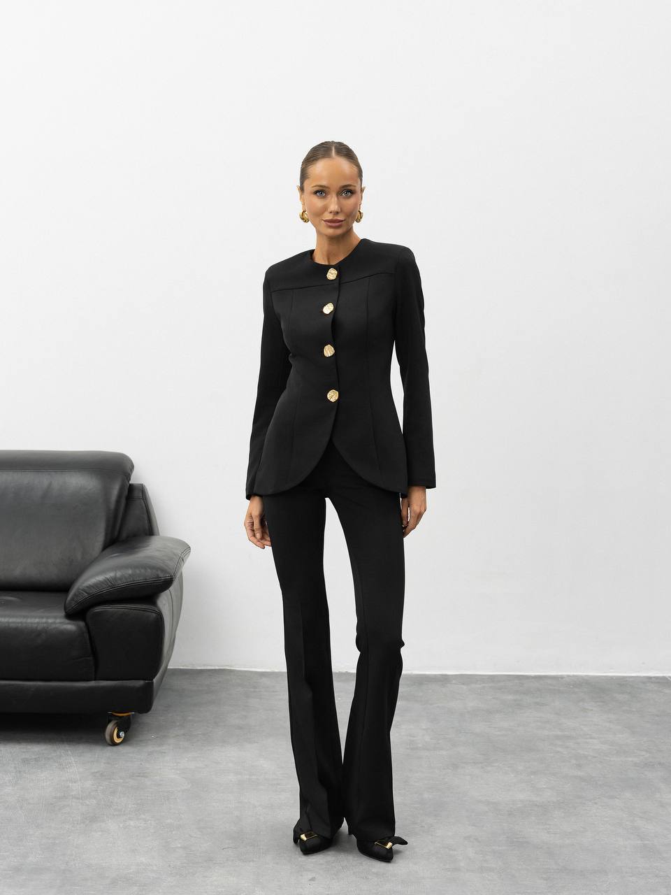 Aurelia Gold Button Tailored Suit