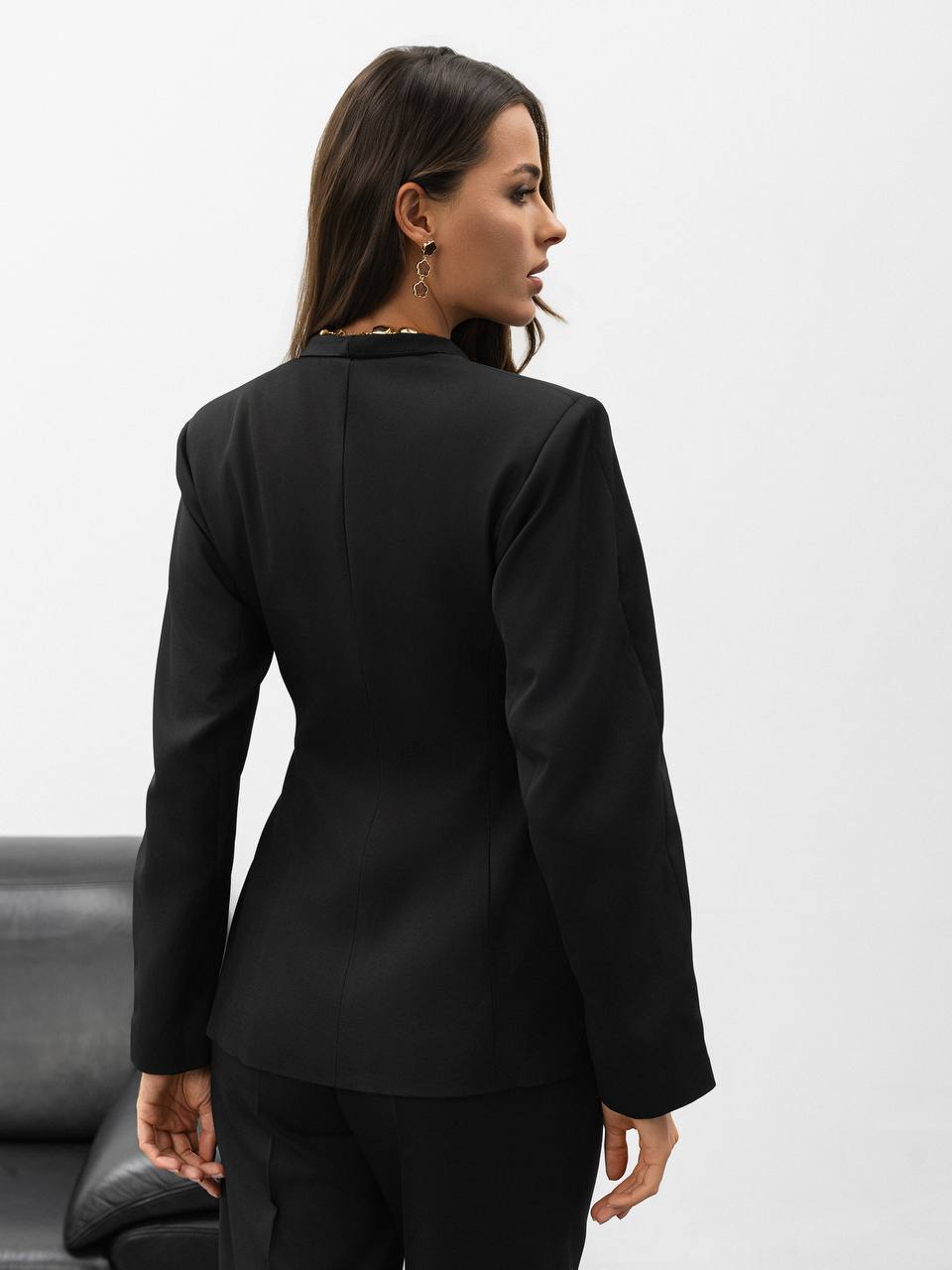 Serena Sculpted Gold Button Suit