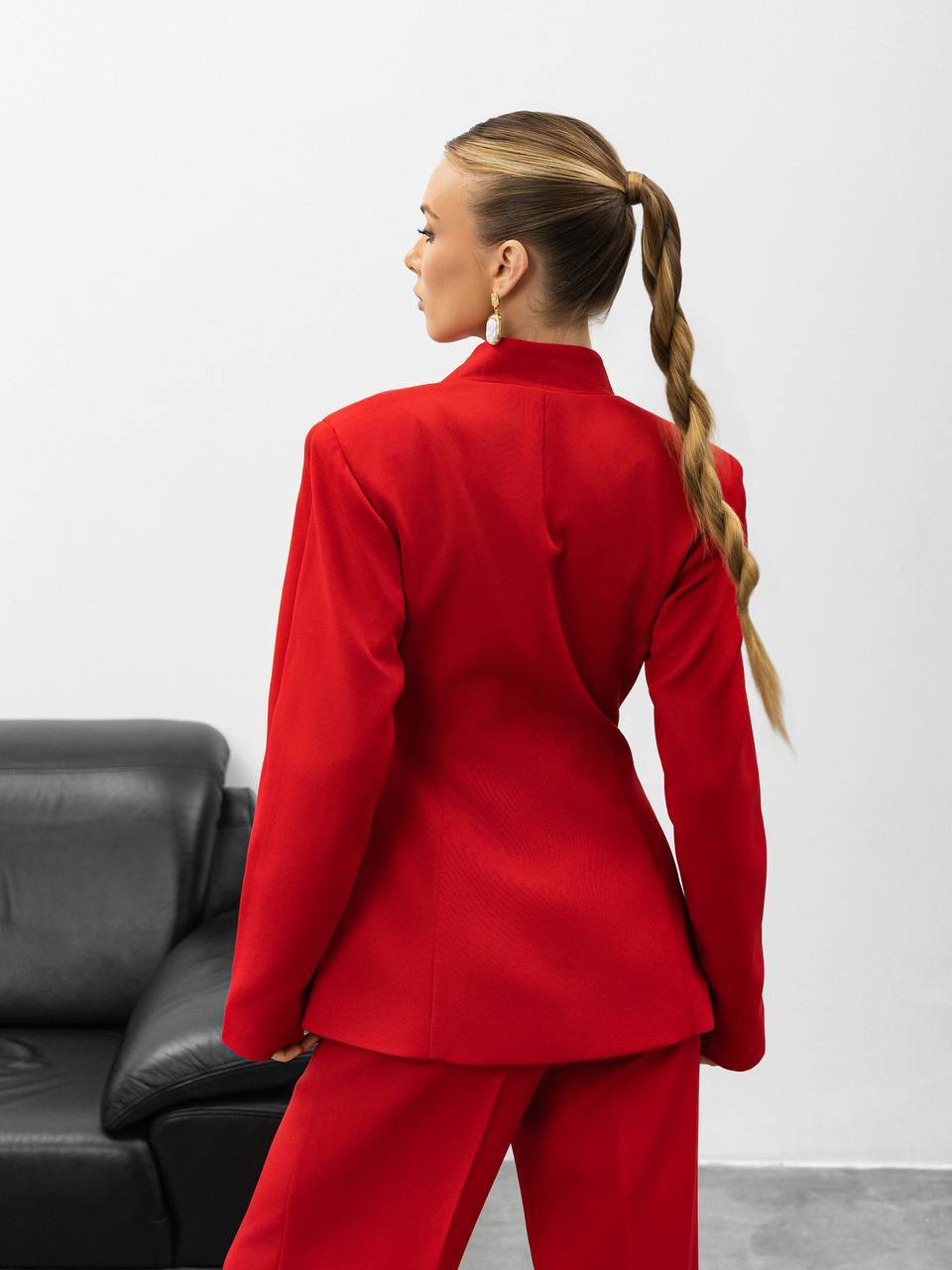 Serena Sculpted Gold Button Suit