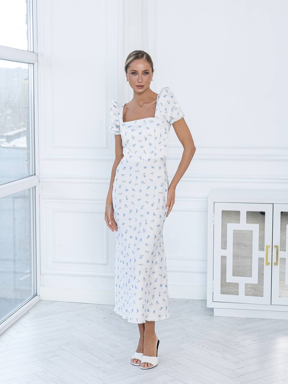 Rosalie Basque Midi Dress