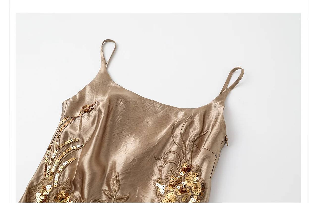 Elara Embellished Satin Maxi Dress