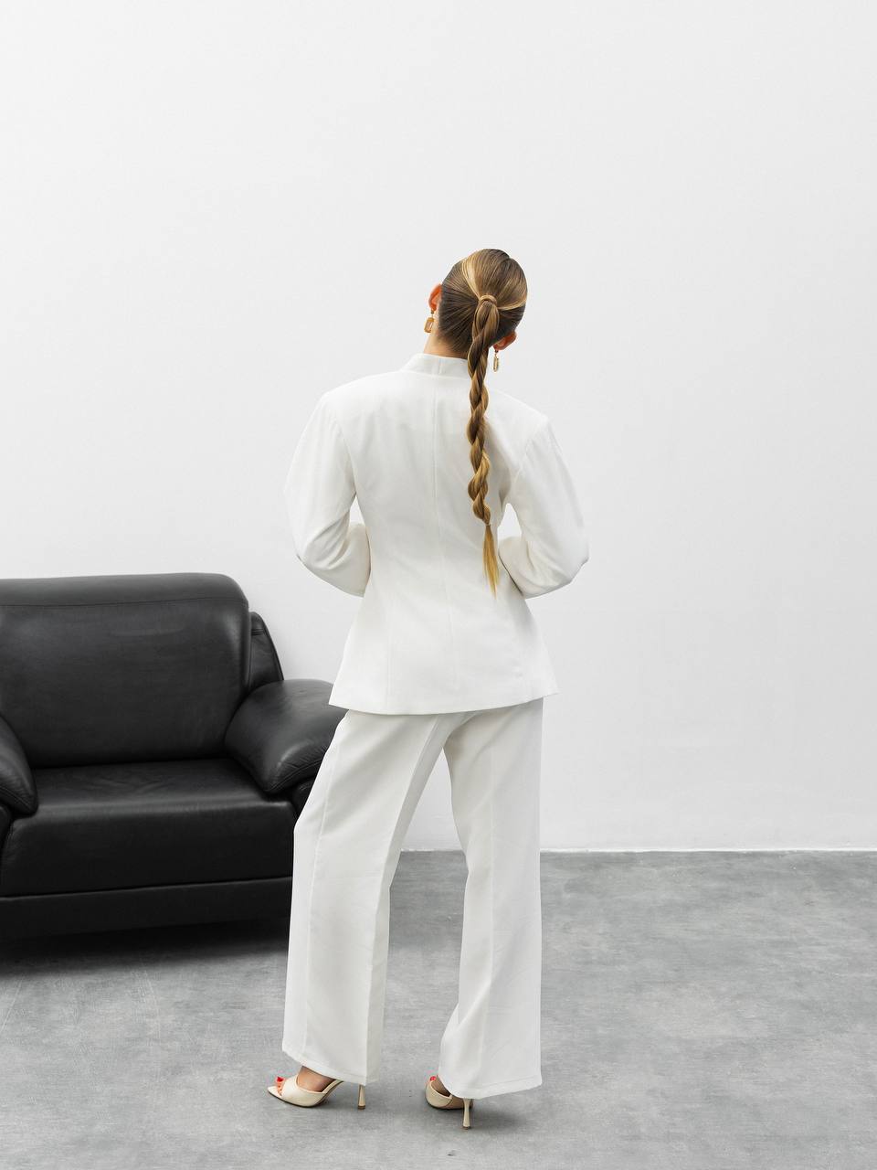Serena Sculpted Gold Button Suit