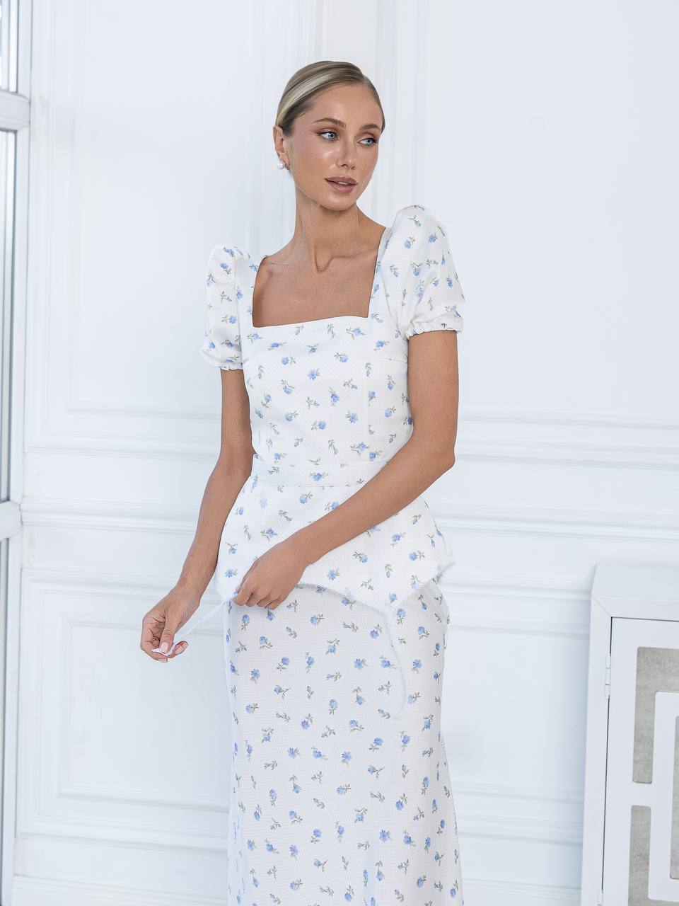 Rosalie Basque Midi Dress