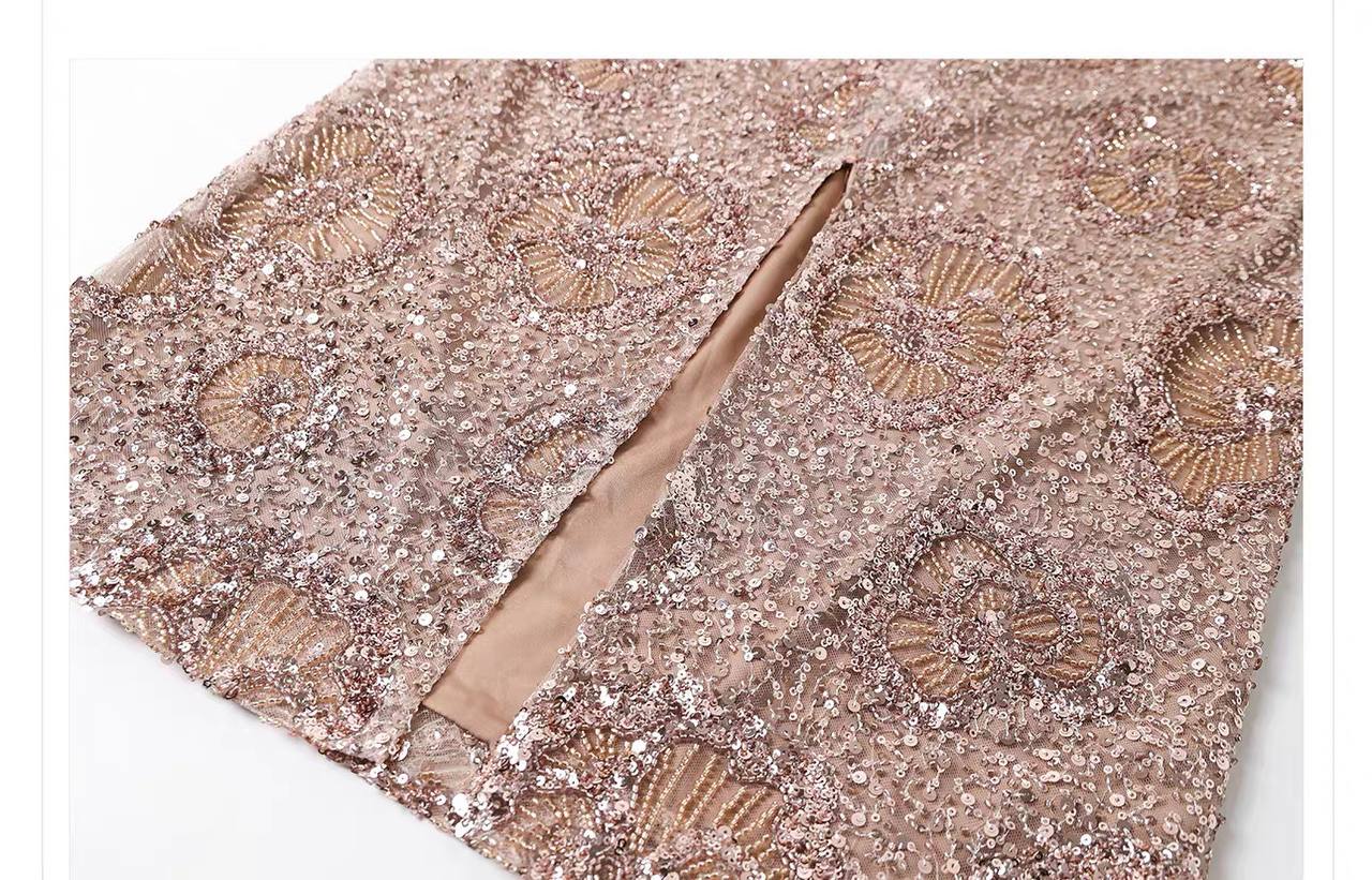 Aurelia Sequin Kimono & Skirt Set