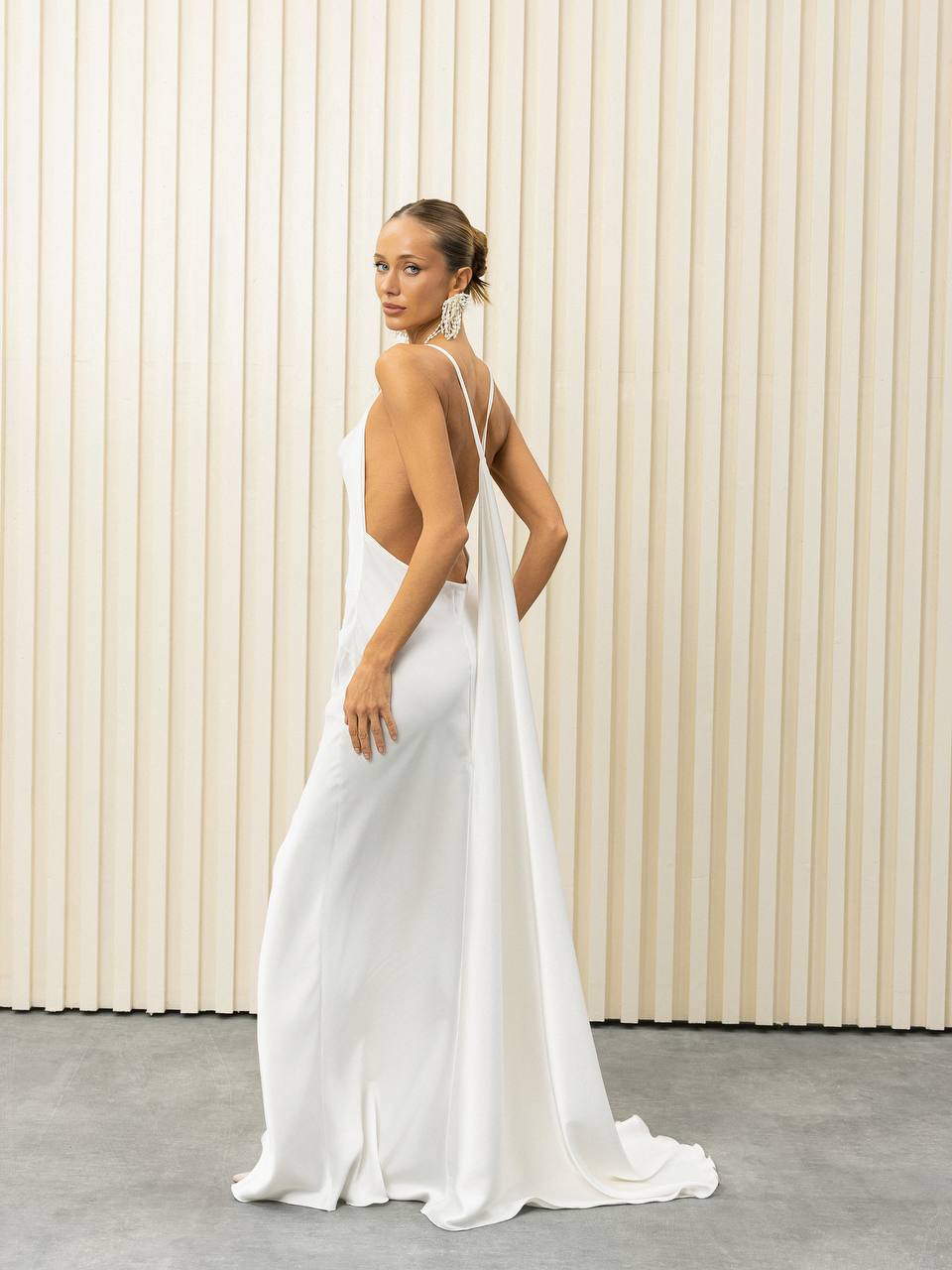 Serena Satin Cowl-Neck Maxi Dress