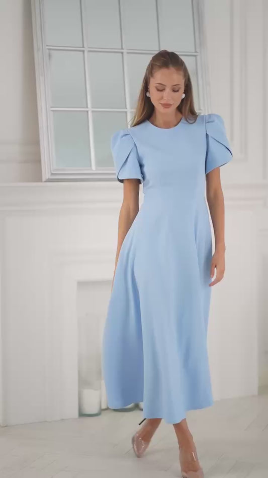 Cristina Tulip Sleeve Midi Dress