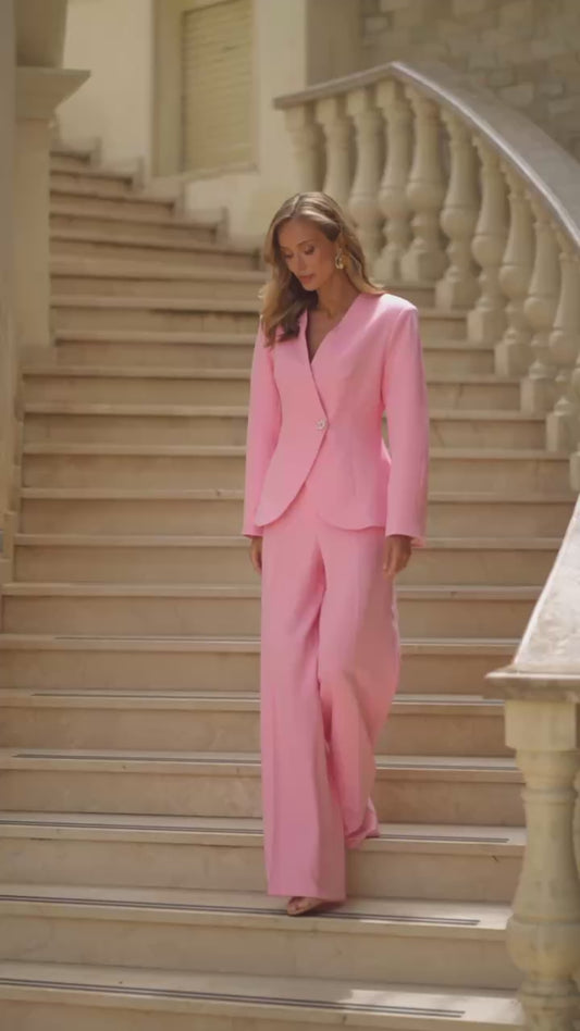 Carol Tailored Crepe Suit Set
